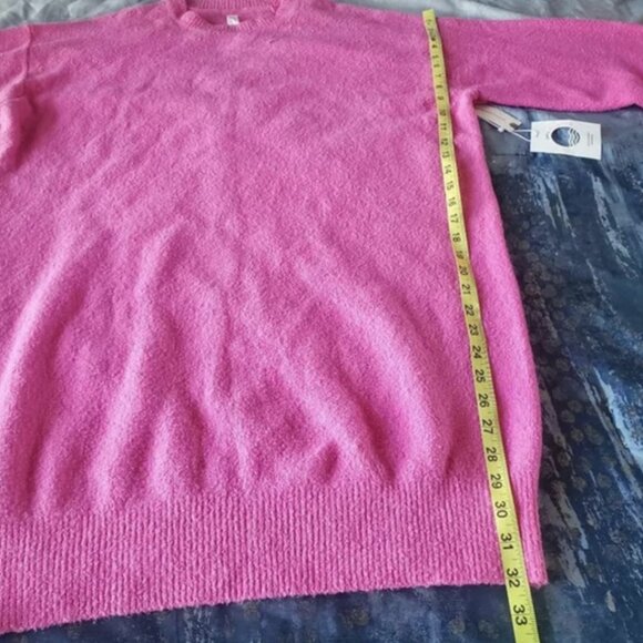 Pink Oversized Casual Soft Sweater Dress Women’s  Cozy Long Sleeve Anthropologie - Picture 5 of 8
